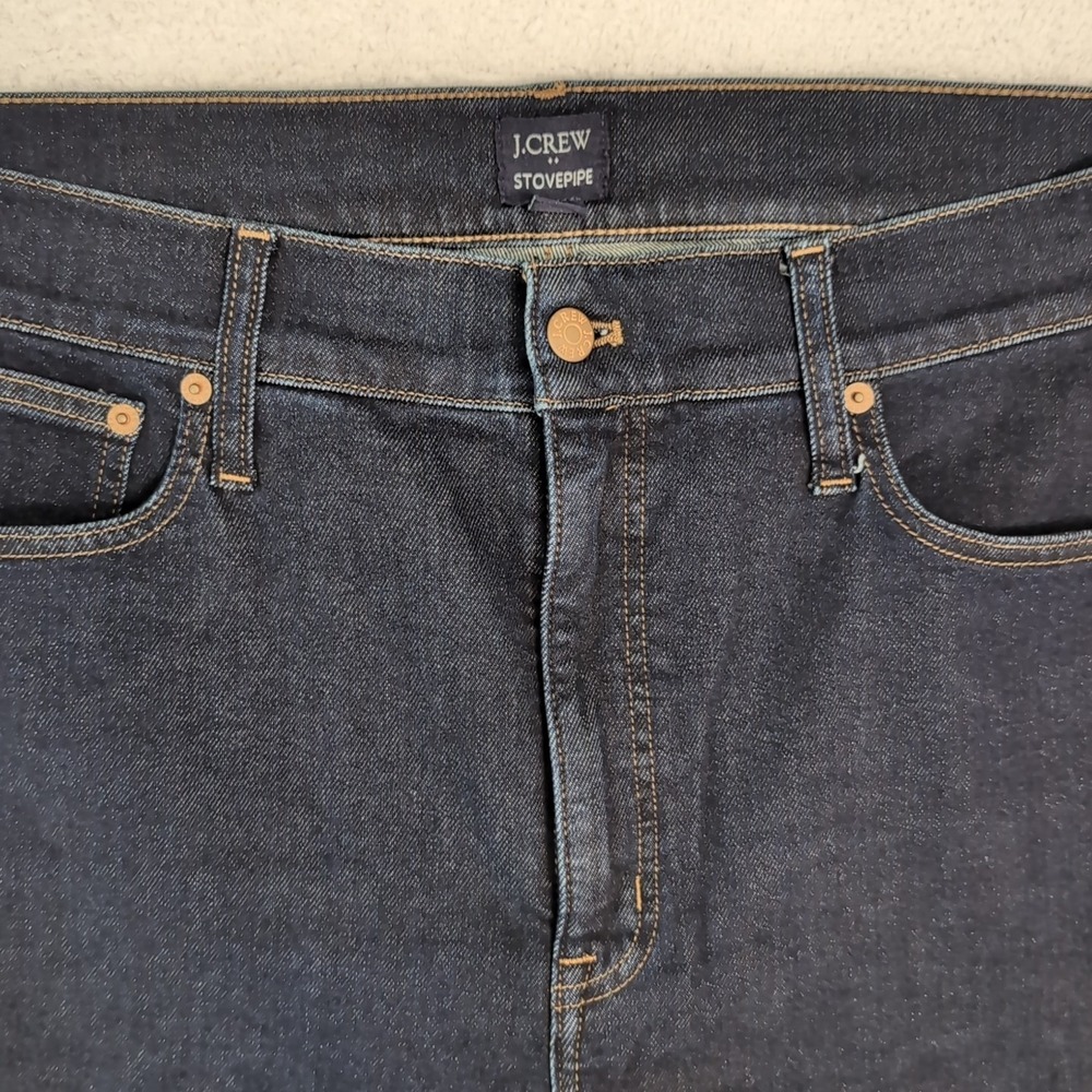 NEW J.Crew High-rise Stovepipe Jean in Signature Stretch Dark Wash Sz 33 36"x28"